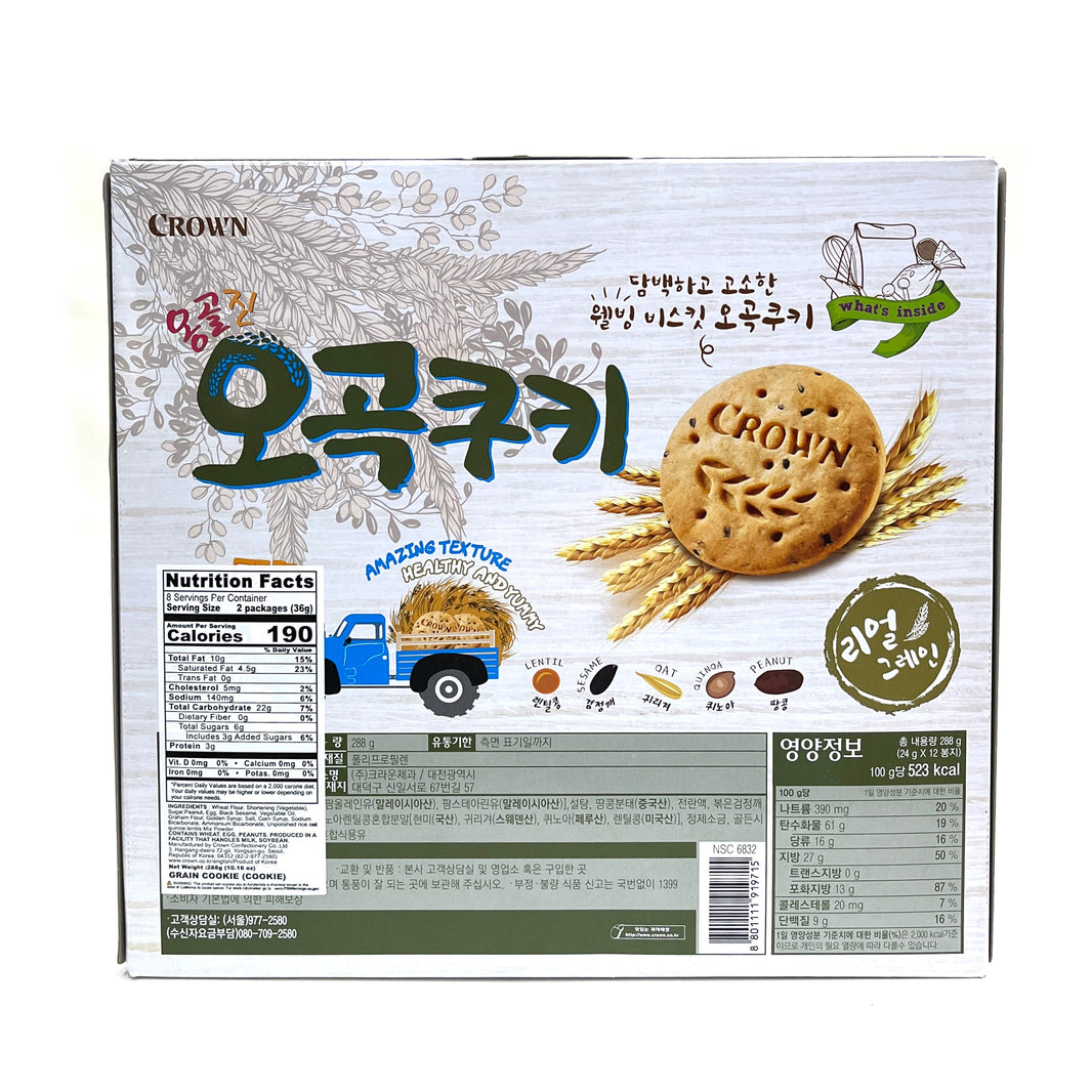 [Crown] Grain Cookies / 크라운 옹골진 오곡 쿠키 (288g)