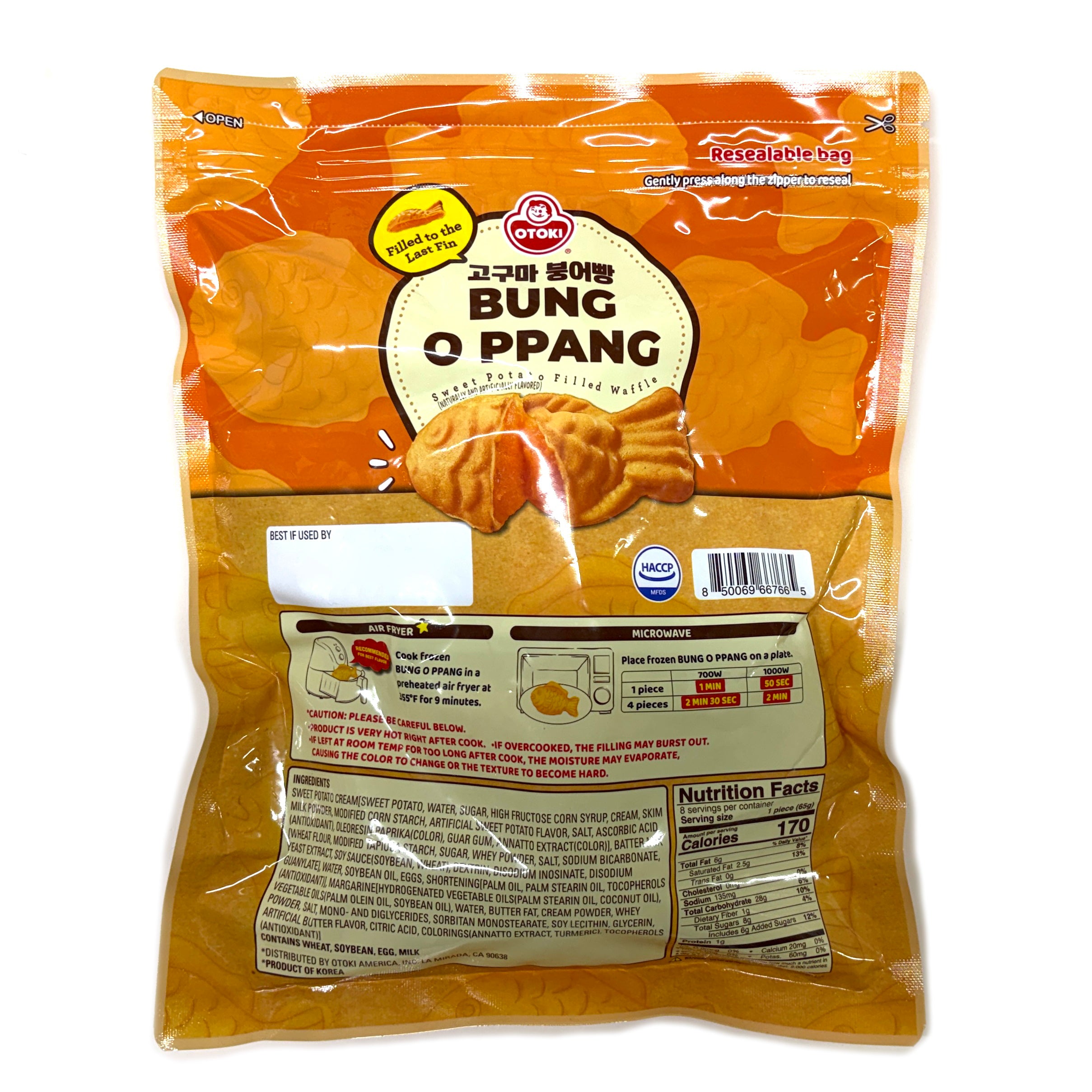 Otoki] Bung O PPang Sweet Potato Filled Fish-Shaped Waffle