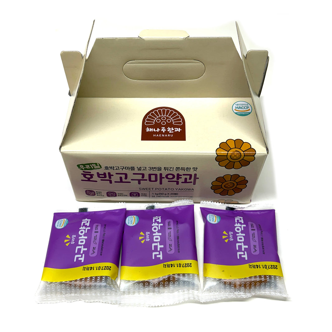 [Haenaru] Woori Wheat Sweet Potato Yakgwa Korean Traditional Cookies / 해나루한과 우리밀 고구마 약과 (1kg)
