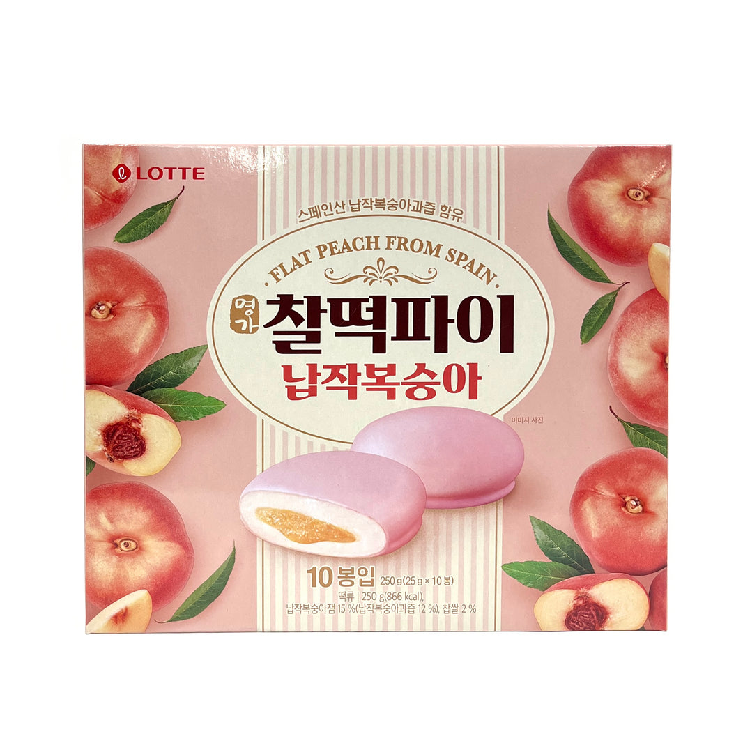 [Lotte] Chalddeok Rice Pie Peach / 롯데 명가 찰떡파이 납작 복숭아 맛 (10Pk/Box)