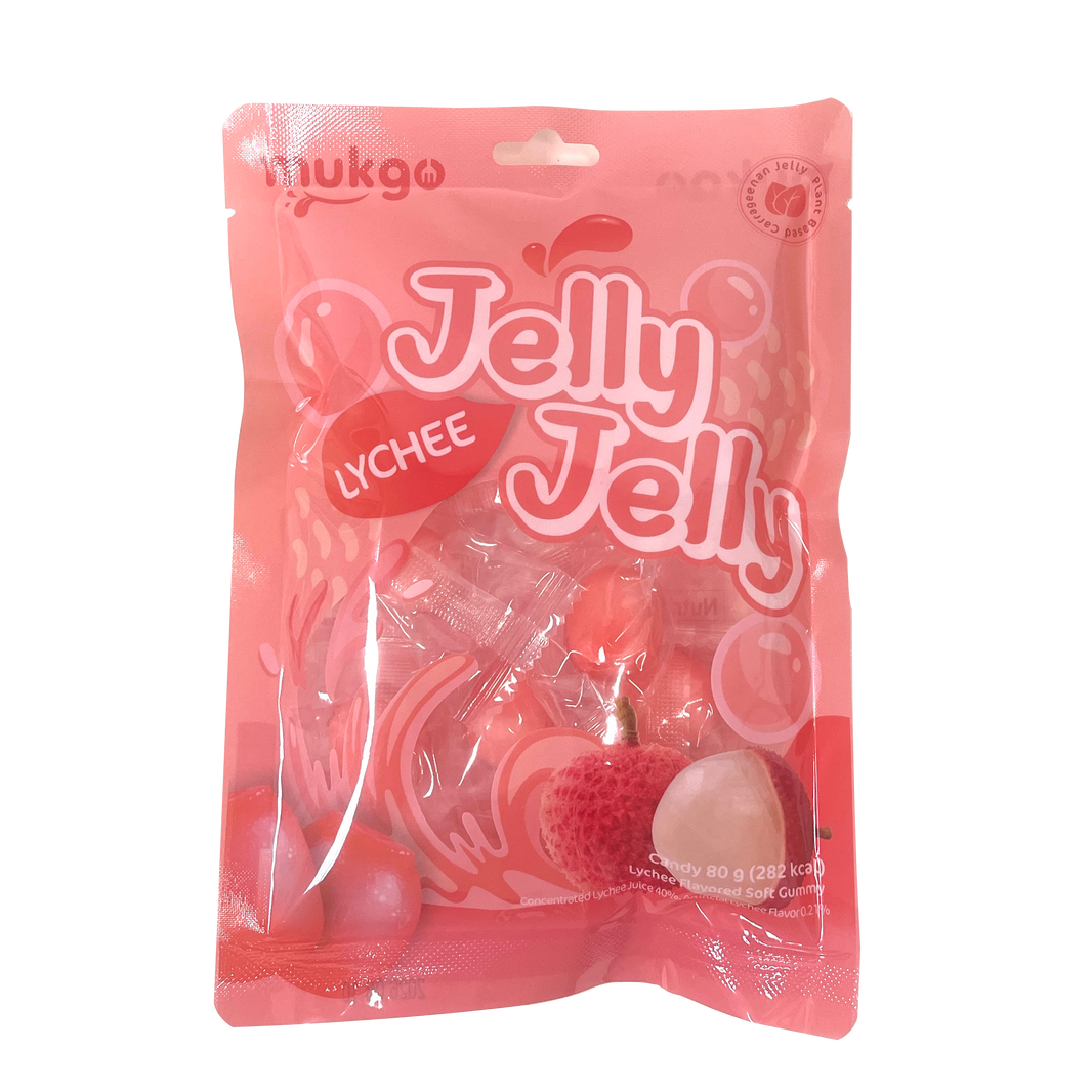 [Mukgo] Jelly Jelly Gummy Lychee / 먹고 젤리젤리 리치맛 거미 젤리 (80g x2)