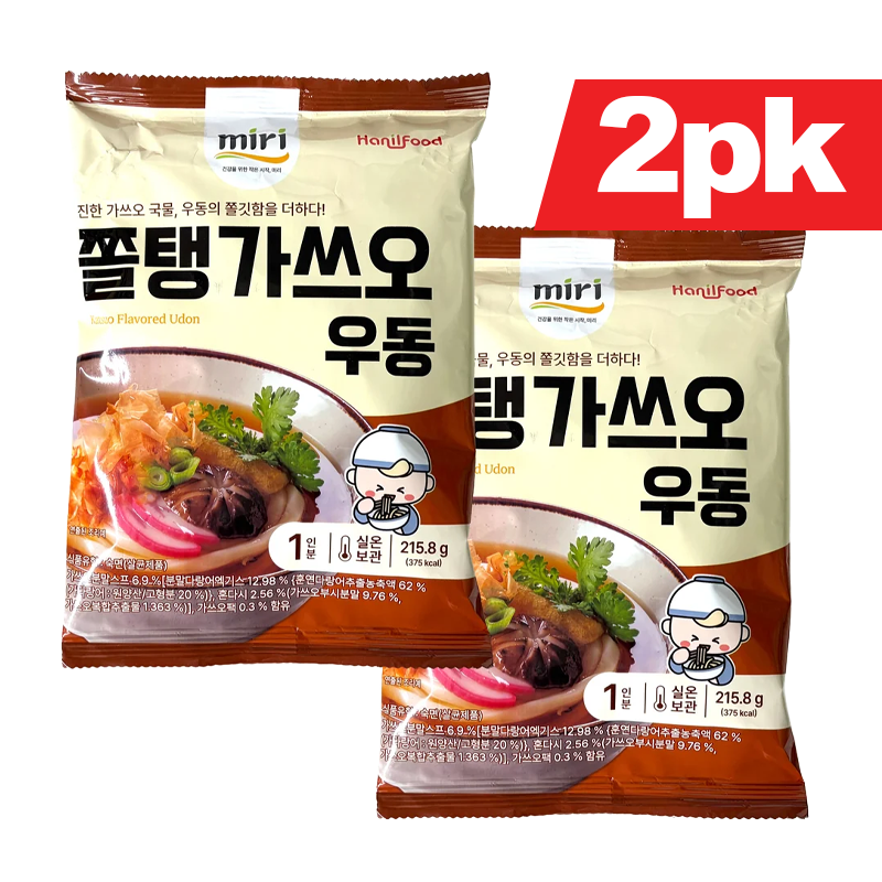 미리 쫄탱 가쓰오 우동 (215.8g/1인분 x2pk)