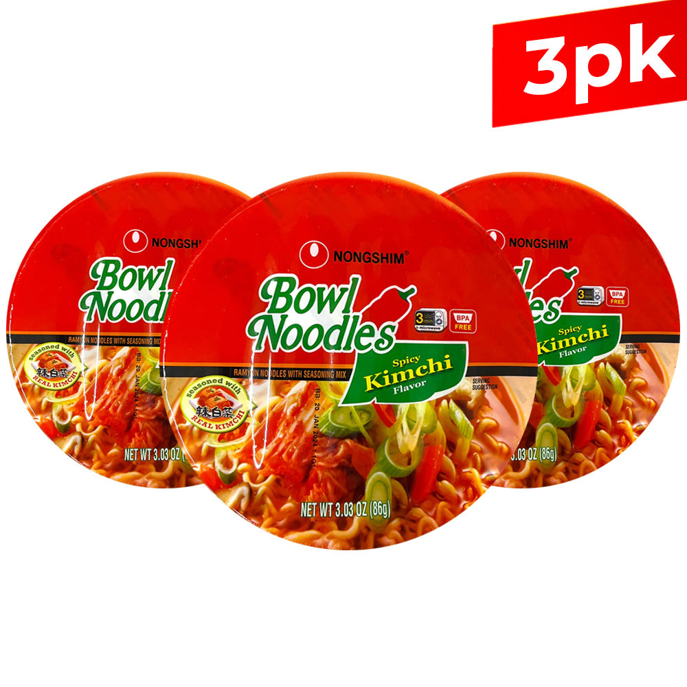 [Nongshim] Bowl Noodle Soup Kimchi / 농심 김치 사발면 (3pcs or 12pcs)