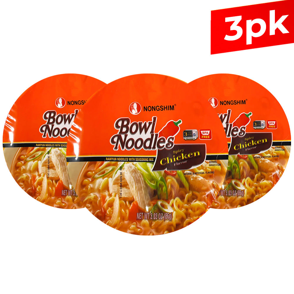 [Nongshim] Bowl Noodle Soup Spicy Chicken / 농심 치킨 사발면 (3pcs or 12pcs)
