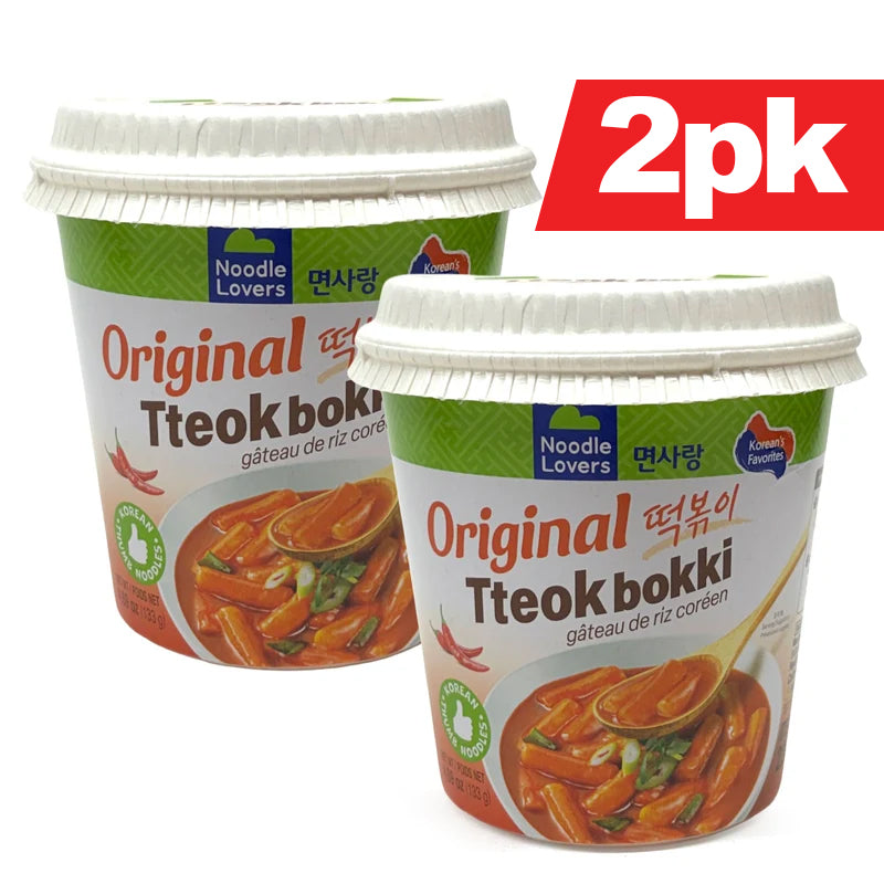 [NoodleLovers] Tteok-bokki Original Topokki Cup / 면사랑 떡볶이 오리지널  작은컵 컵 떡볶이 (133g x2pk)