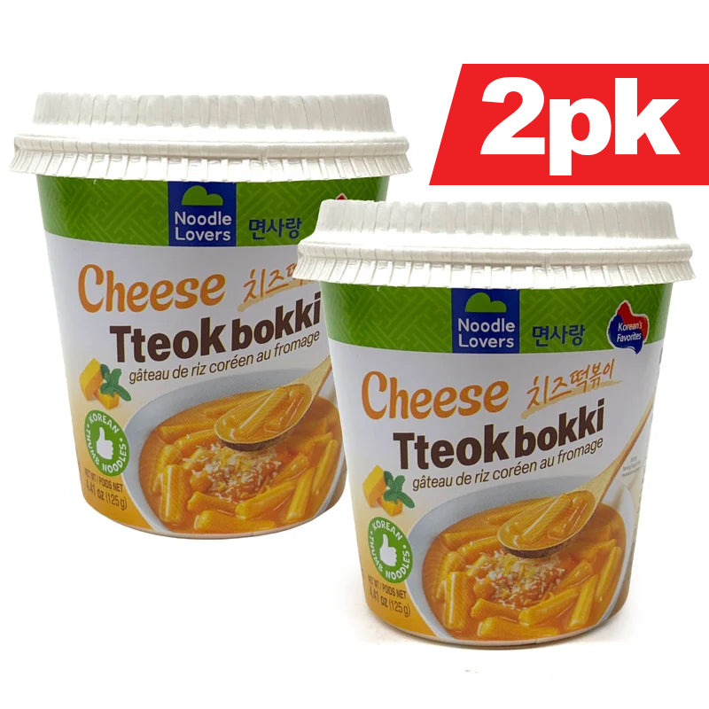 [NoodleLovers] Tteok-bokki Cheese Topokki Cup / 면사랑 치즈 떡볶이 작은컵 컵 떡볶이 (133g x2pk)