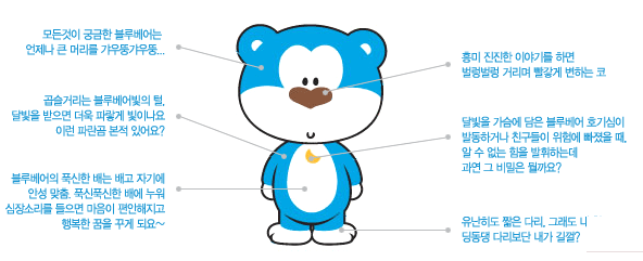 [MorningGlory] Blue Bear Doll / 모닝글로리 곰돌이 인형 블루