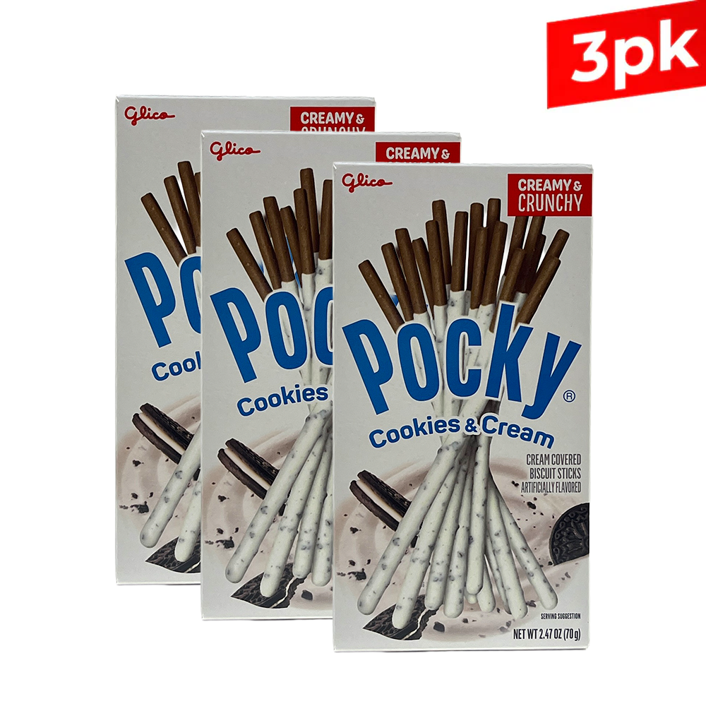 [Glico] Pocky Cookies & Cream Covered Biscuit Sticks / 글리코 포키 쿠키엔 크림 (70g x3)