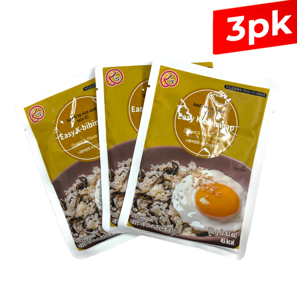 [K-bap] Easy K-bibimbap Sweet & Sour Flavor Sauce  /  K밥 이지 K 비빔밥 나물 비빔밥 소스 순한맛 (80g x 3 packs)