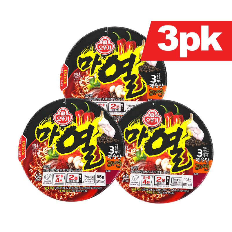 [Ottogi] Mayul Ramen Bowl Cup / 오뚜기 마열 더울 열  컵 라면 사발면 큰컵 (105g x3pk)