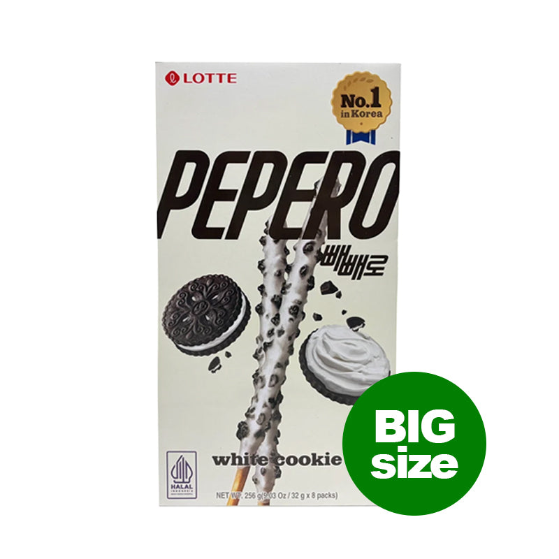 [Lotte] Pepero White Cookie Big Size /롯데 빼빼로 화이트 쿠키 8 packs (256g)