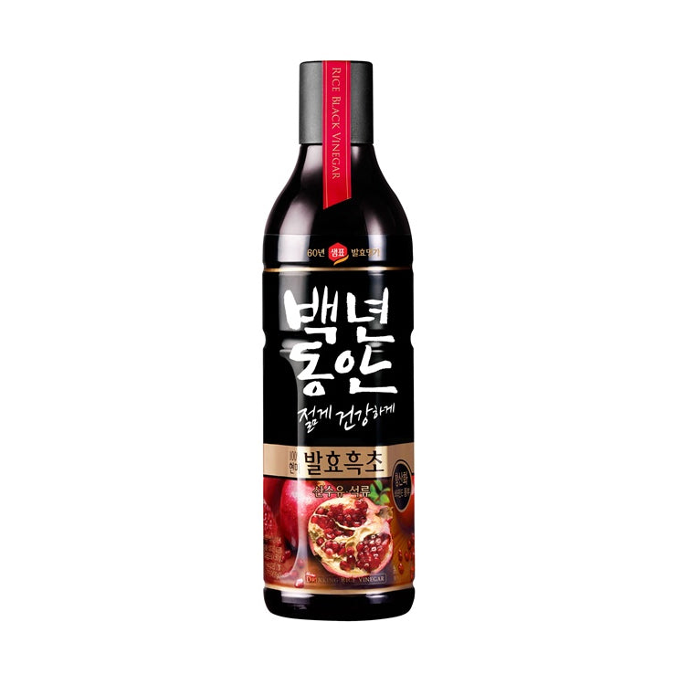 [Sempio] Black Vinegar Pomegranate / 샘표 백년동안 건강 발효 흑초 산수유, 석류 (900ml)