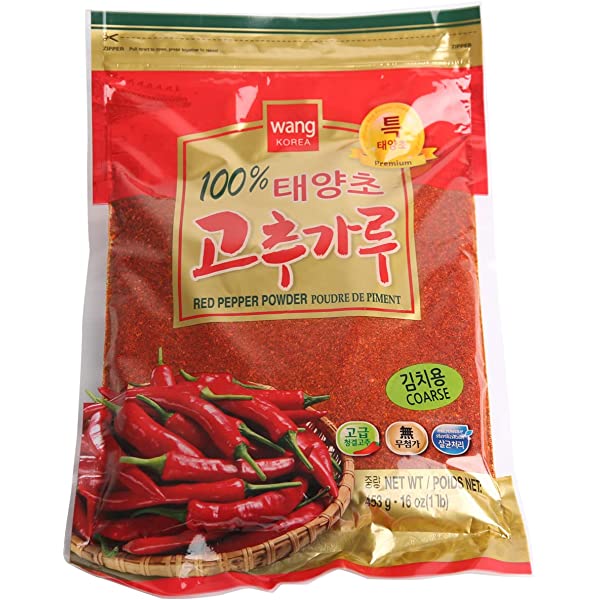 [Wang] Premium Red Pepper Powder - Coarse / 왕 특 100% 태양초 고춧가루 - 김치용 (1lb)