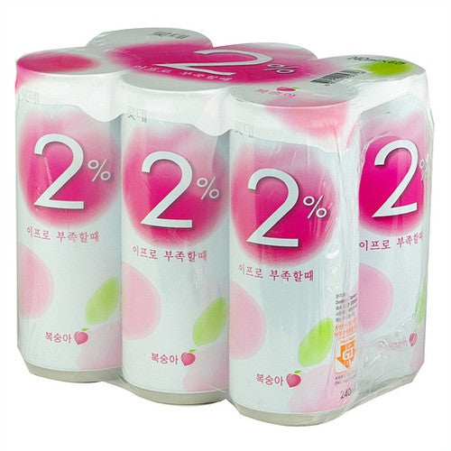 [Lotte] Refreshing Water 2% Peach  / 롯데 2% 부족할때 복숭아 (240ml x 6cans)