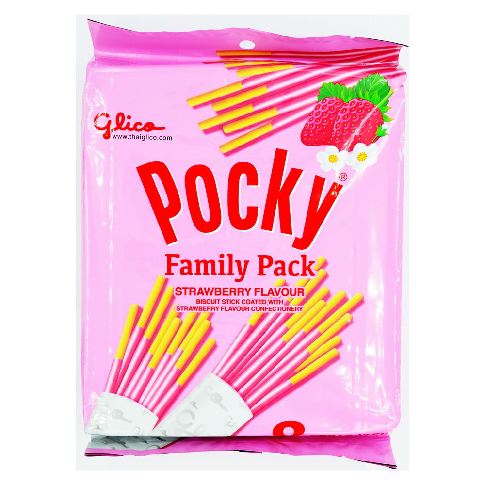 [Glico] Pocky Family Pack Strawberry / 글리코 포키 패밀리팩 딸기 (117g)