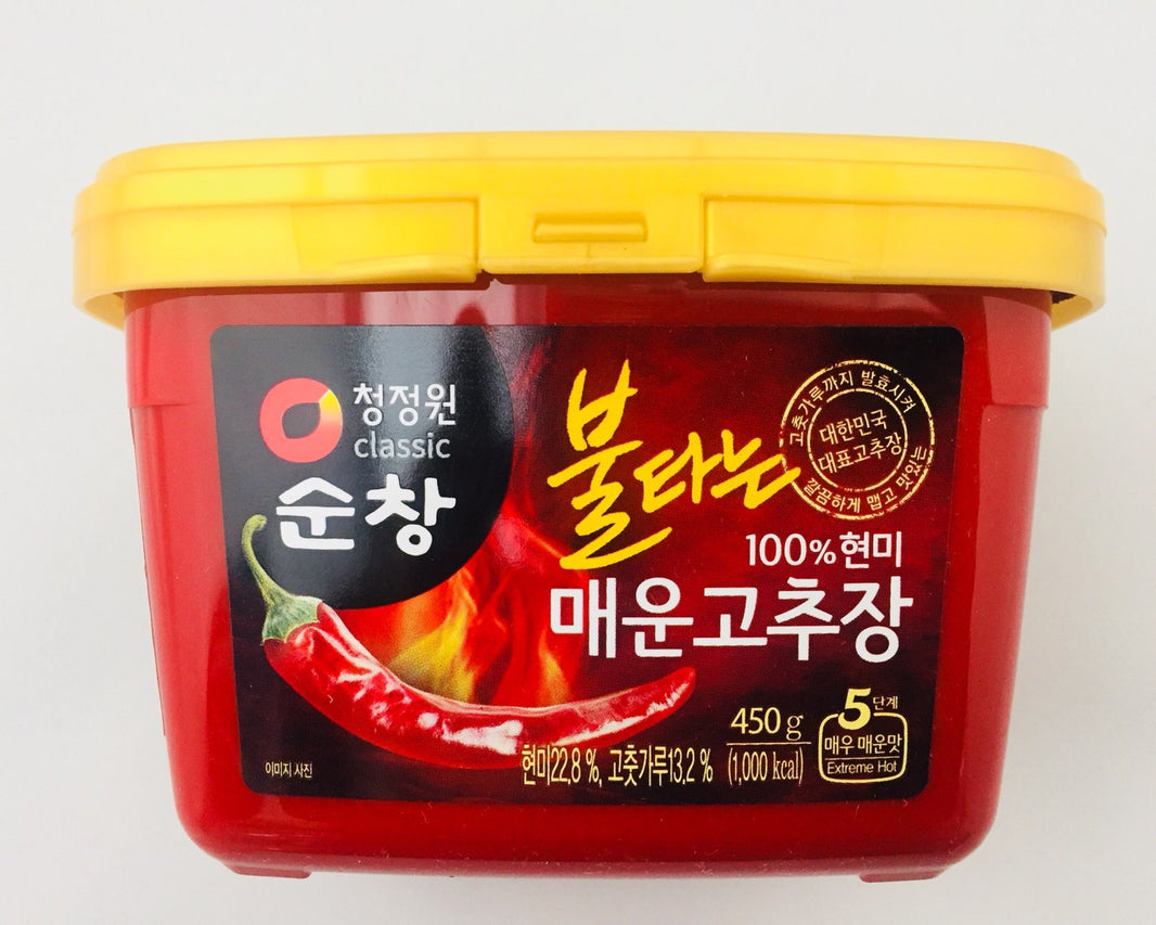 [O'food] Sunchang Gochujang Brown Rice Extra Spicy Red Pepper Paste / 오푸드 순창 100% 현미 태양초 불타는 매운 고추장 (450g)