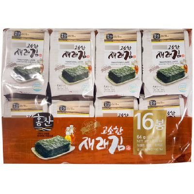 [HOMECHAN] Tasty Seasoned Laver / 홈찬 고소한 재래김 4g * 16
