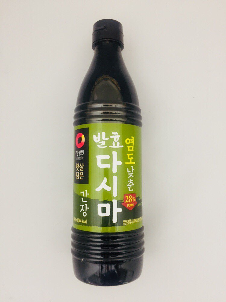 [Chungjungone] SOY SAUCE WITH KELP EXTRACT / 청정원 염도낮춘 발효 다시마 간장 840ml