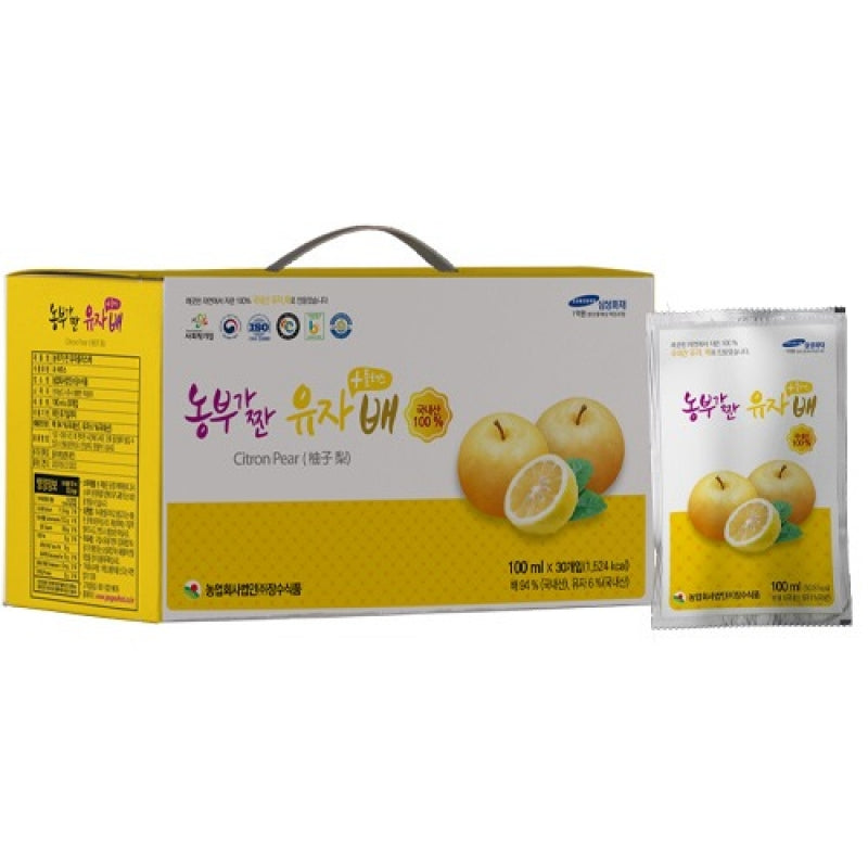 [Jangsoo] Citron Pear Juice Squeezed by Farmer / 장수 농부가 짠 유자 배 즙 (30pk/box)