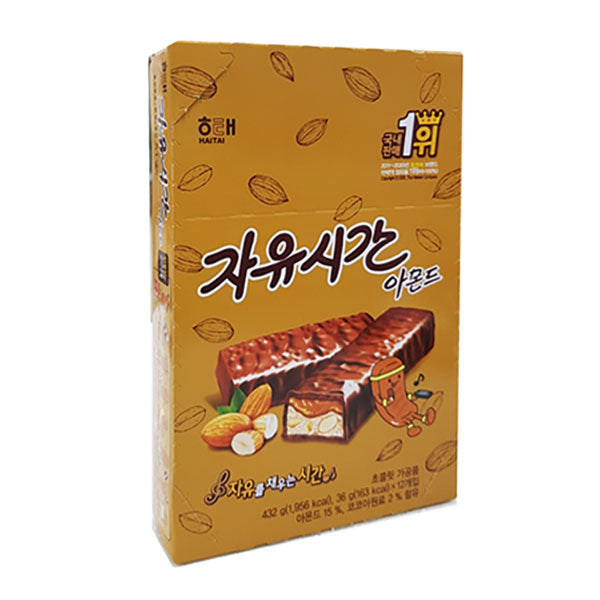 [Haitai] Free Time Chocolate Bar Almond / 해태 자유시간 아몬드 (12ea/box)