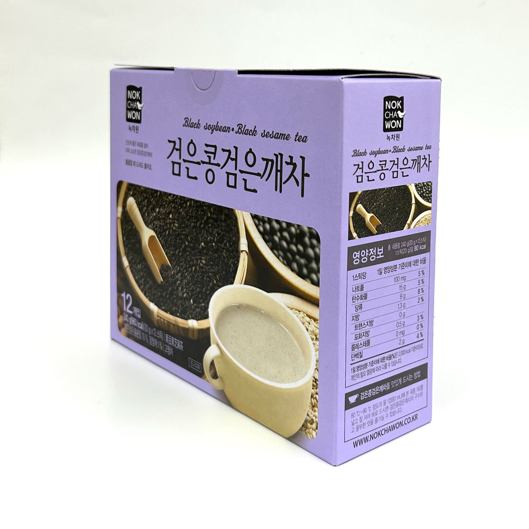 [Nockchawon] Black Soybean, Black Sesame Tea / 녹차원 검은콩 검은깨차 (12sticks)