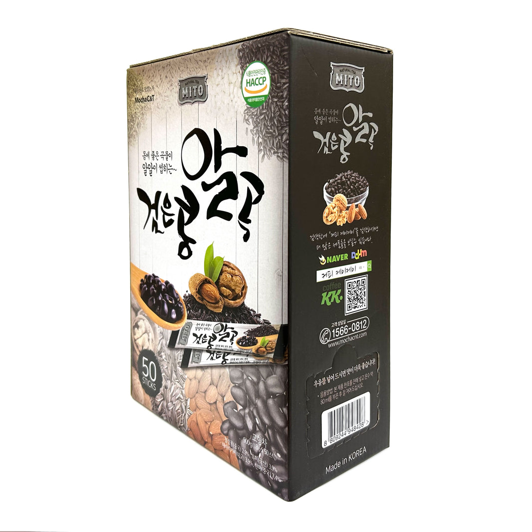 [Mito] Black Soybean, Black Sesame Tea / 미토 검은콩 알곡 미숫가루 (50sticks)