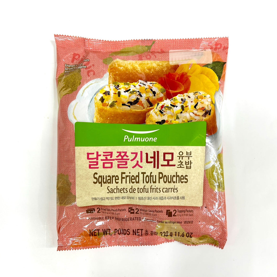 [Pulmuone] Square Fried Tofu Pouches / 풀무원 달콤 쫄깃 네모 유부 초밥 (330g)