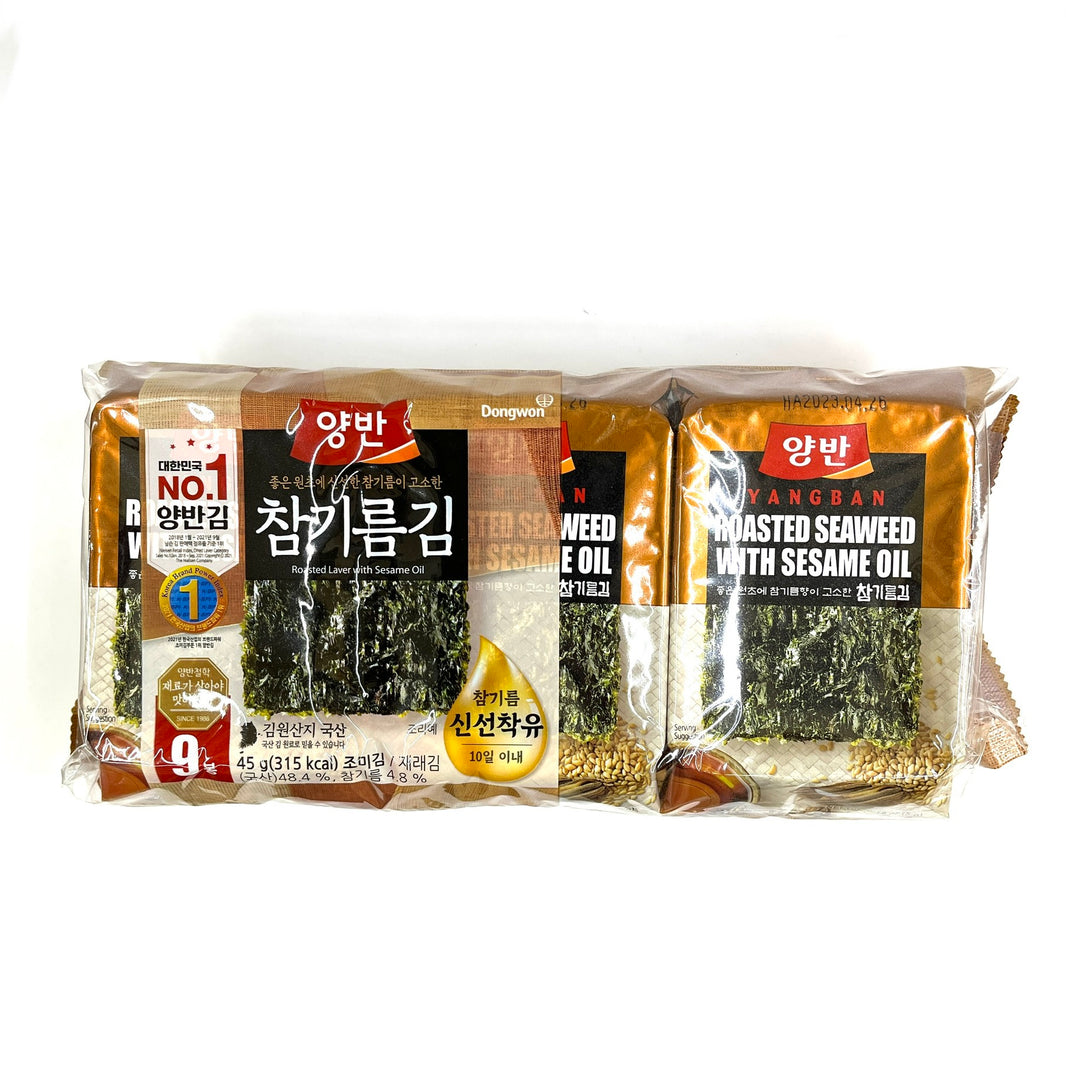 [Dongwon] Roasted Seaweed w. Olive Oil / 동원 양반 참기름김 도시락 김 (5g x 9pk)