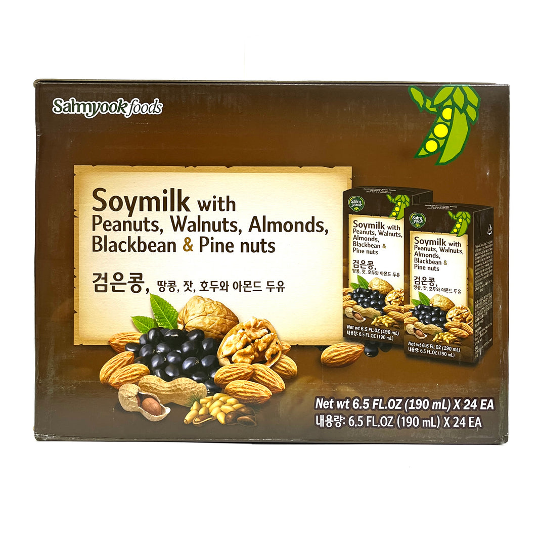 [Sahmyook] Soy Milk w. Walnut & Almond / 삼육 검은콩, 호두 & 아몬드 두유 (24pc/Box)