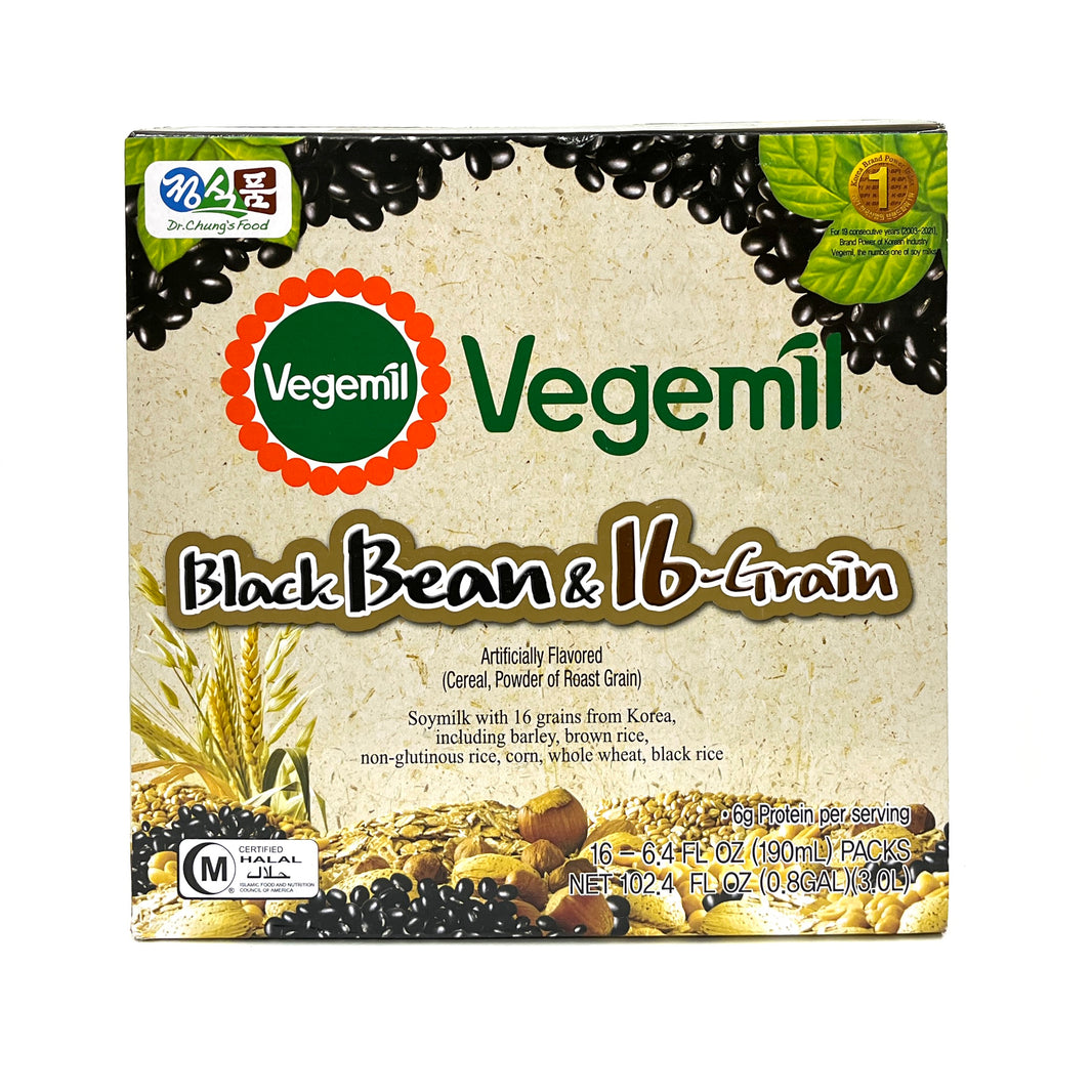 [Chung's Food] Vegemil Black Bean & 16 Grains Soy Milk / 정식품 베지밀 검은 콩과 16곡 두유 (16pk/Box)