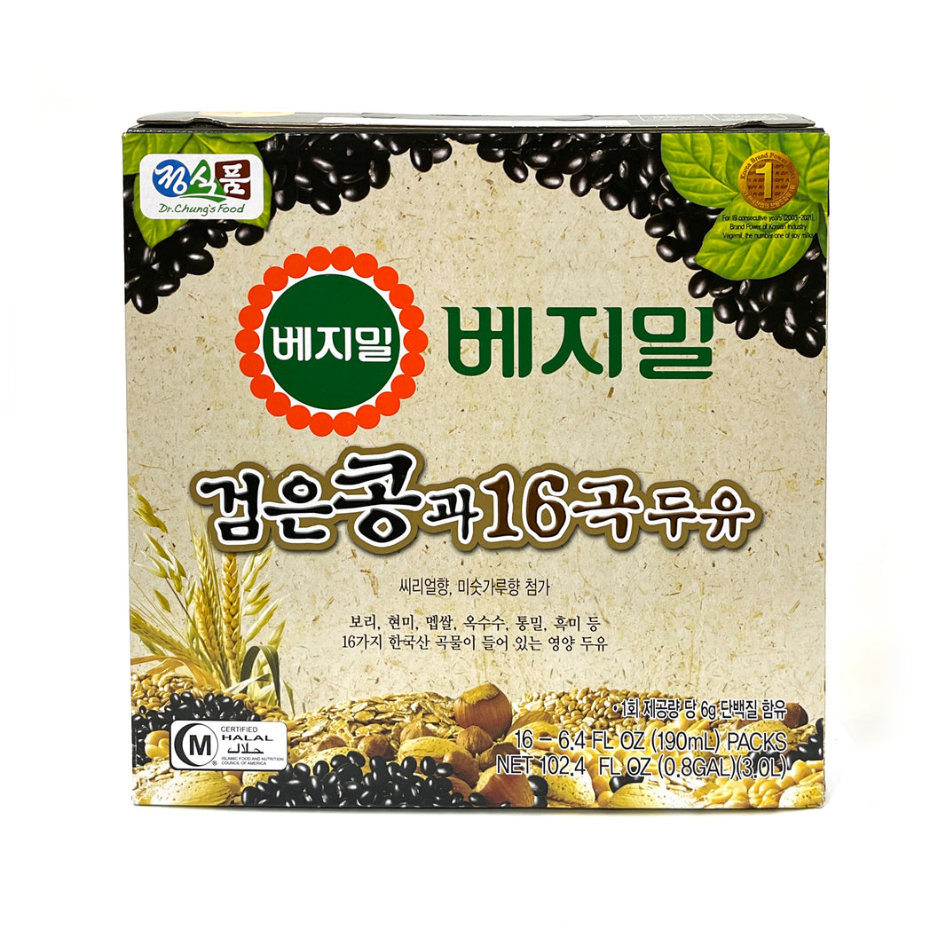 [Chung's Food] Vegemil Black Bean & 16 Grains Soy Milk / 정식품 베지밀 검은 콩과 16곡 두유 (16pk/Box)