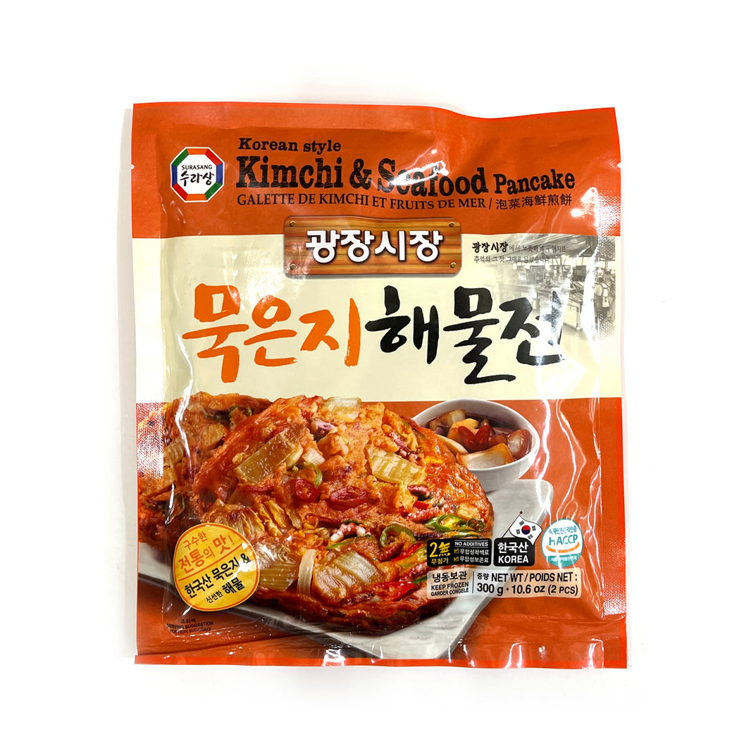 [Surasang] Korean Style Kimchi & Seafood Pancakes / 수라상 광장시장 묵은지 해물 전 (300g)