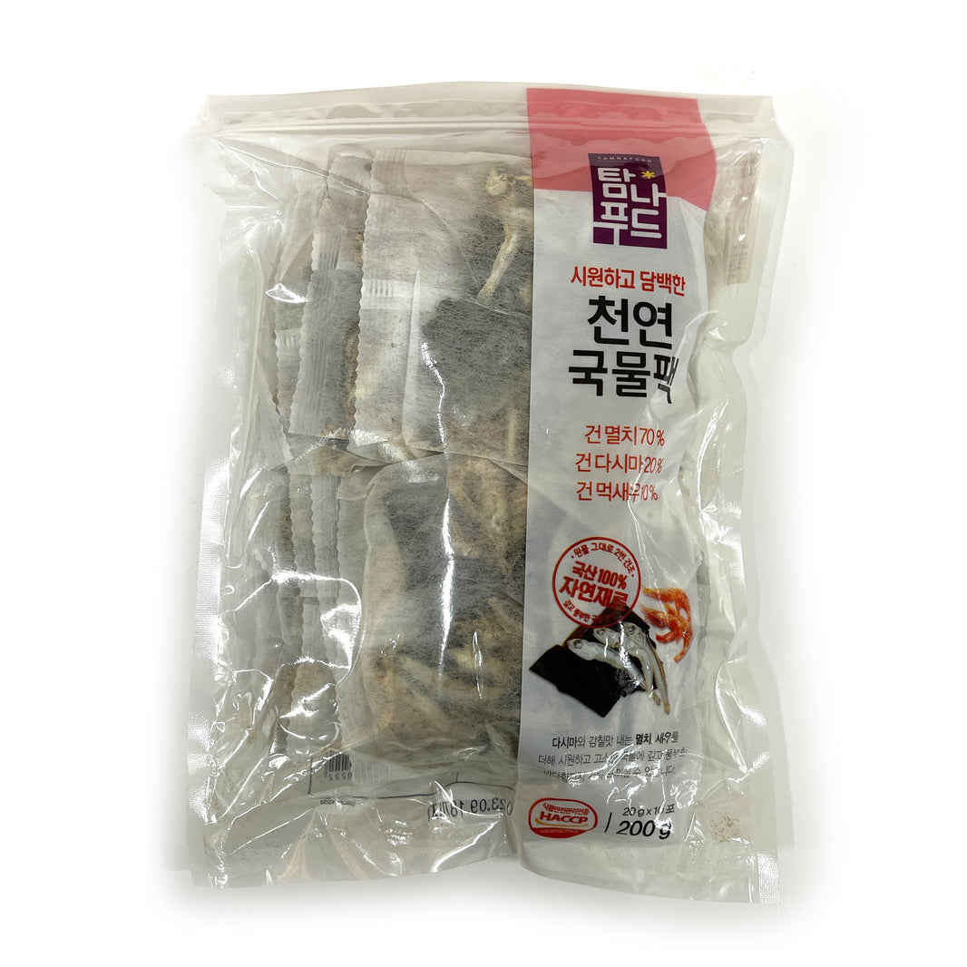 [Tamnafood] Dried Seafood Pack Soup Stock Tea Bag Anchovy Kelp & Shrimp / 탐나푸드 시원하고 담백한 천연 국물 팩 육수 티백 멸치 다시마 & 새우 (200g)
