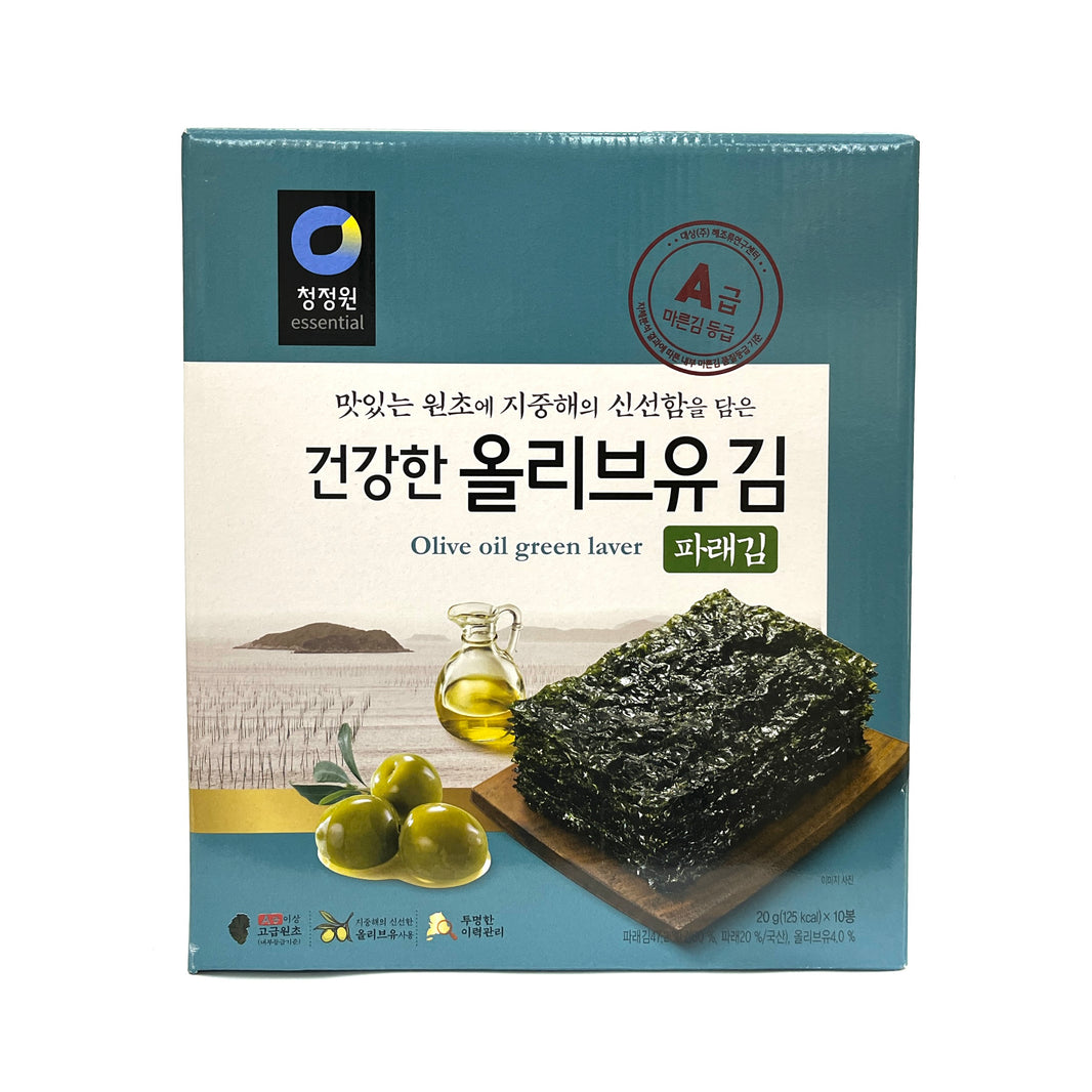 [CJO] Olive Oil Green Laver Dried Seaweed / 청정원 건강한 올리브유 김 파래김 (10pack)
