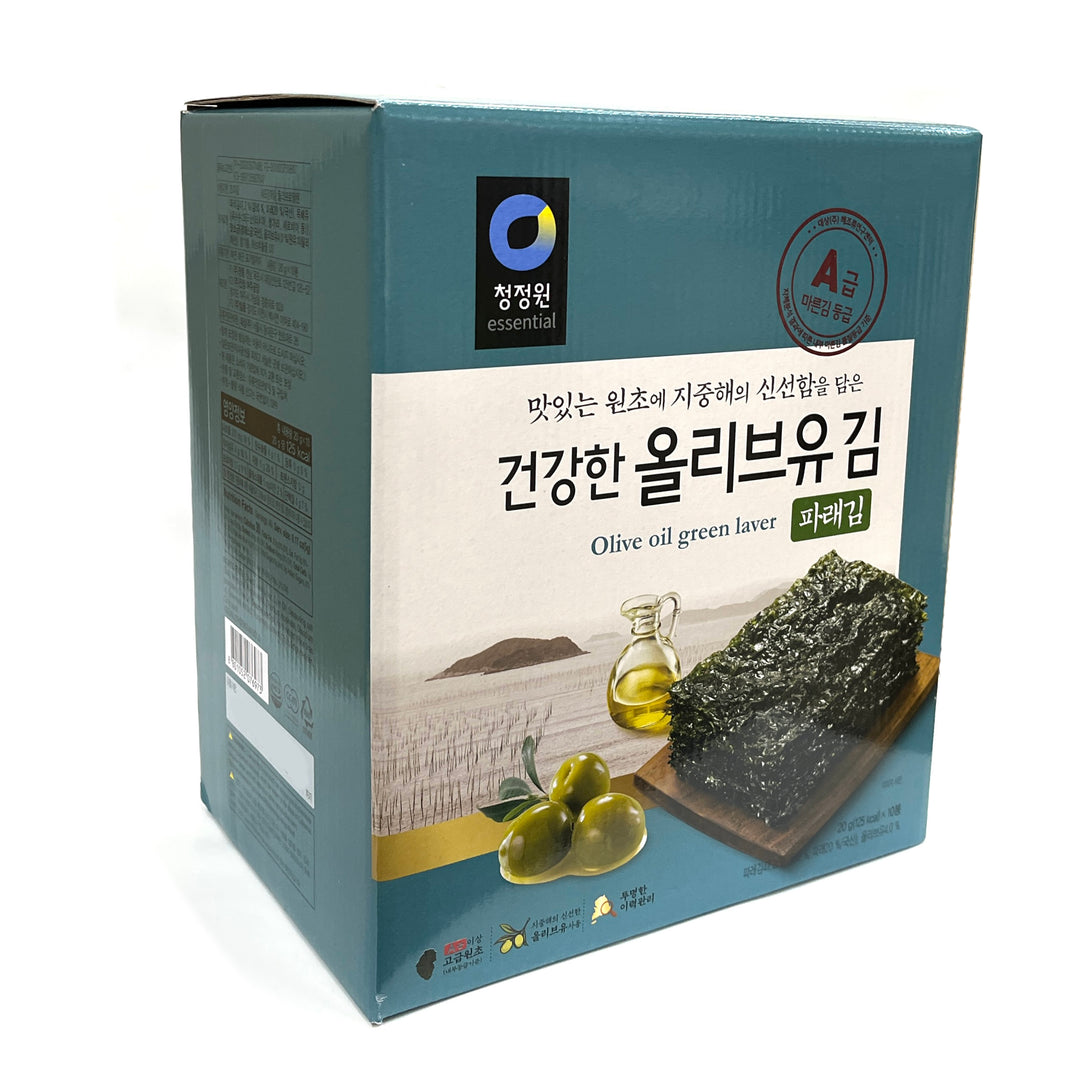 [CJO] Olive Oil Green Laver Dried Seaweed / 청정원 건강한 올리브유 김 파래김 (10pack)