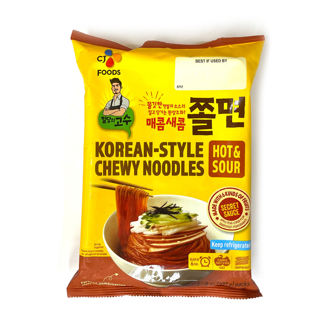 [CJ] Korean Style Chewy Noodles (Hot & Sour) / 씨제이 매콤새콤 쫄면 (454.4g)