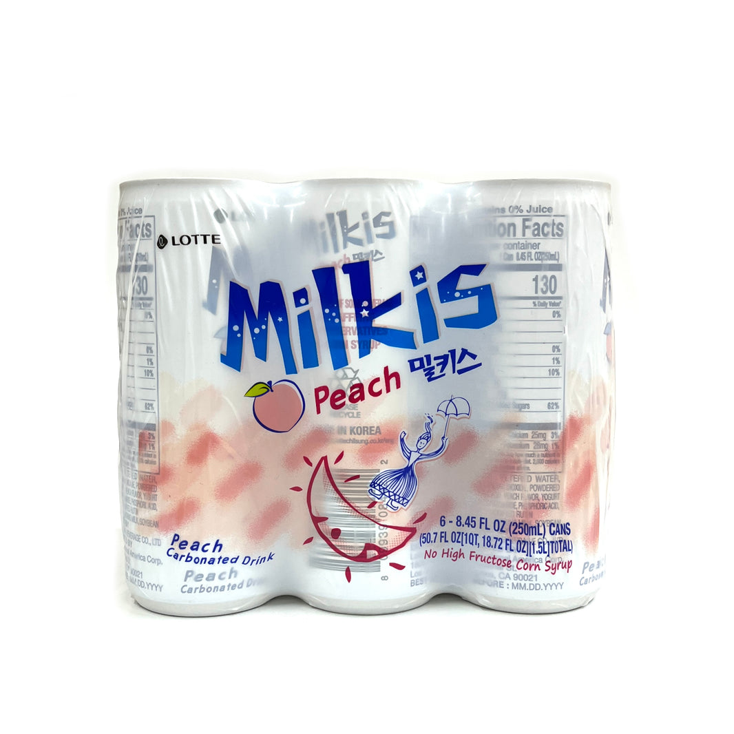 [Lotte] Milkis Peach / 롯데 밀키스 복숭아 (6cans)