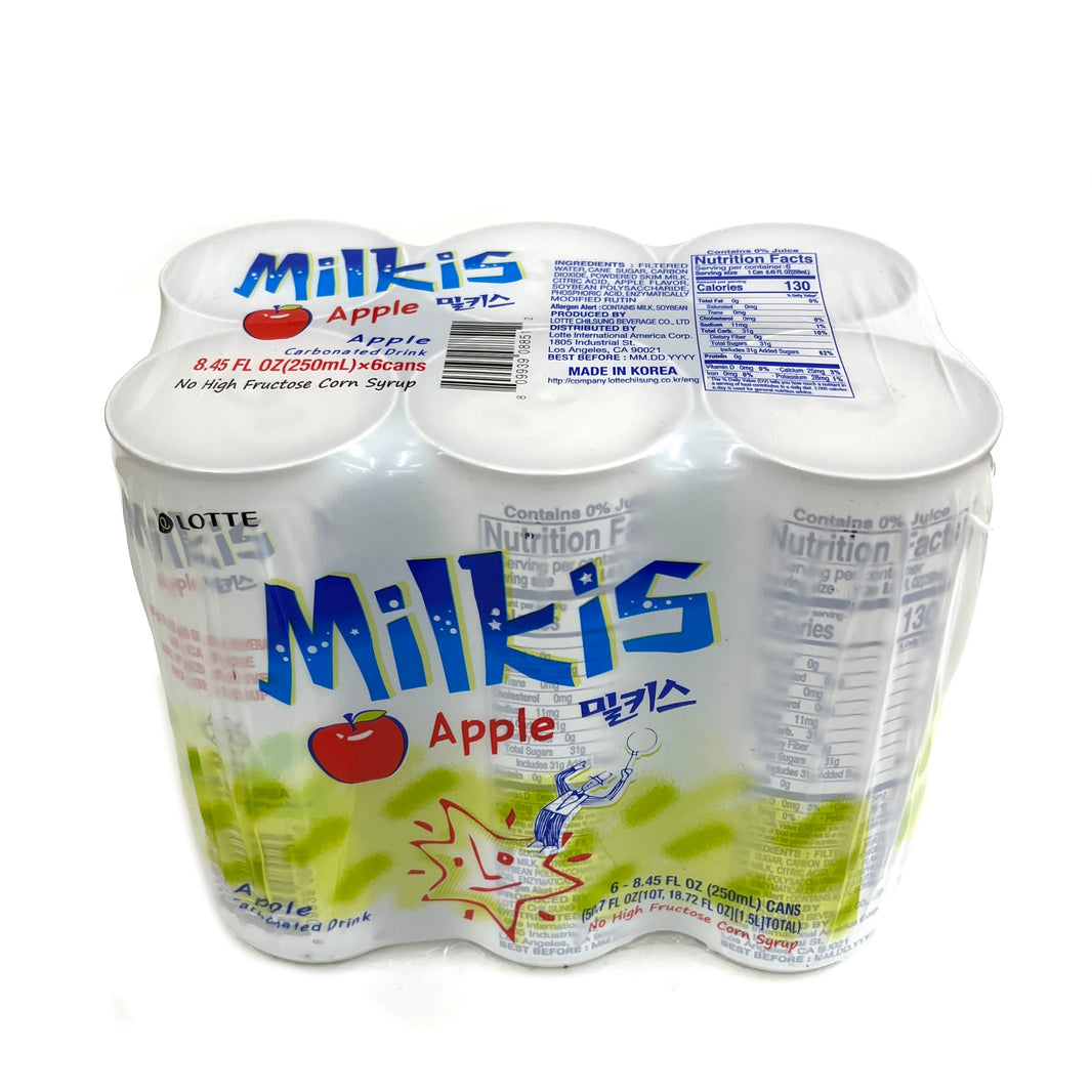 [Lotte] Milkis Apple / 롯데 밀키스 사과 (6cans)