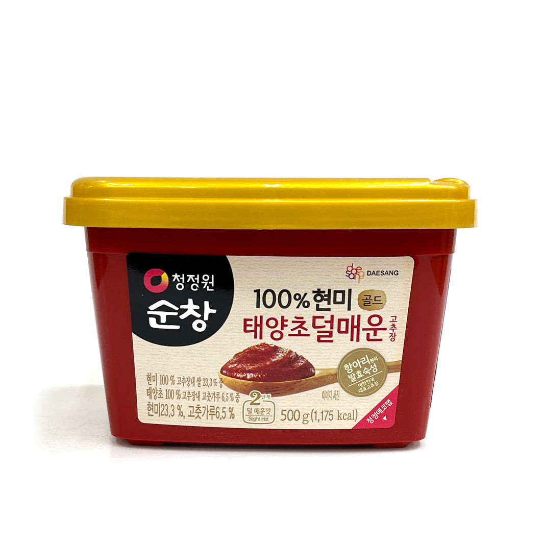 [O'food] Sunchang Gochujang Brown Rice Mild Spicy Red Pepper Paste / 오푸드 순창 100% 현미 태양초 덜 매운 고추장 (500g)