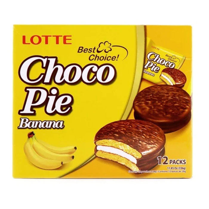 [Lotte] Choco Pie Banana / 롯데 초코파이 바나나 (12Pkgs/Box)