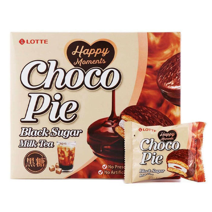 [Lotte] Choco Pie Black Sugar Milk Tea / 롯데 초코파이 흑탕밀크 (12Pkgs/Box)