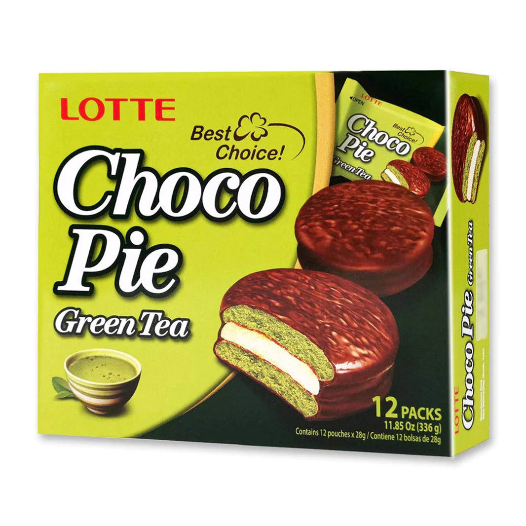 [Lotte] Choco Pie Green Tea / 롯데 초코파이 녹차 (12Pkgs/Box)