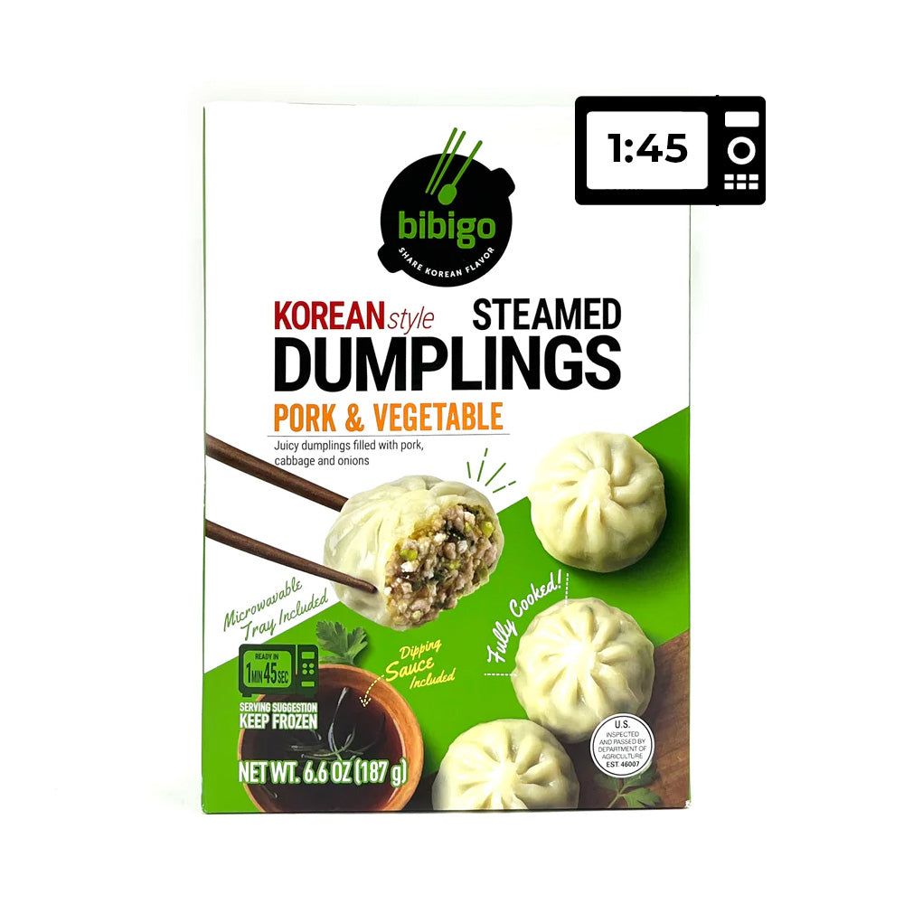 [Bibigo] Steamed Dumpling Pork & Vegetable 1min 45sec / 비비고 찐 만두 돼지고기 야채 1분 45초 (6 pcs)