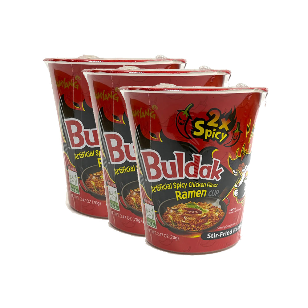 [Samyang] 2x Spicy Chicken Flavor Noodle Cup / 삼양 2배 매운 불닭 볶음면 컵라면 (70g x3)