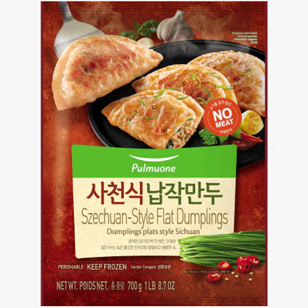 [Pulmuone] Szechuan-Style Flat Dumplings / 풀무원  사천식 납작 만두 (1lb)