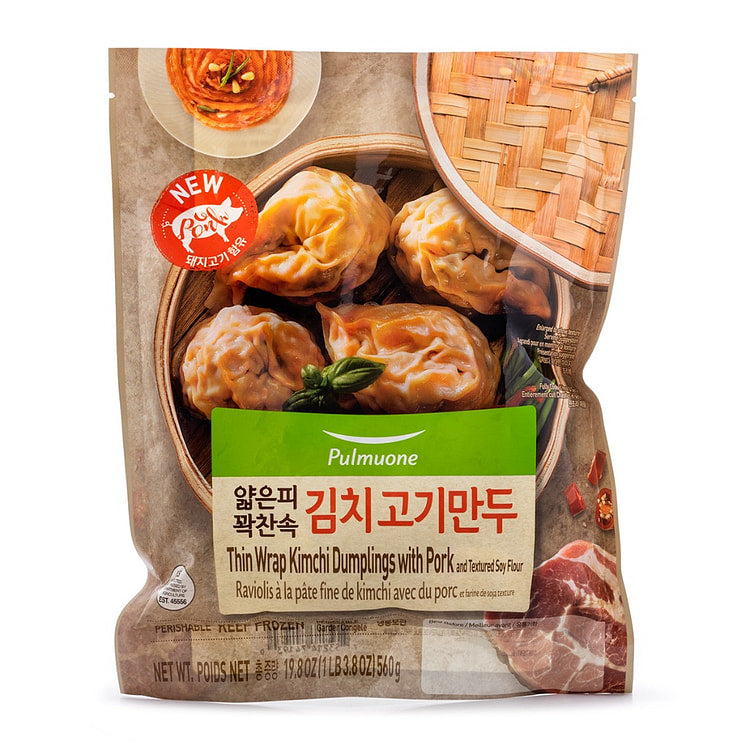 [Pulmuone] Kimchi Pork Dumplings / 풀무원 김치 고기 만두 (1lb)