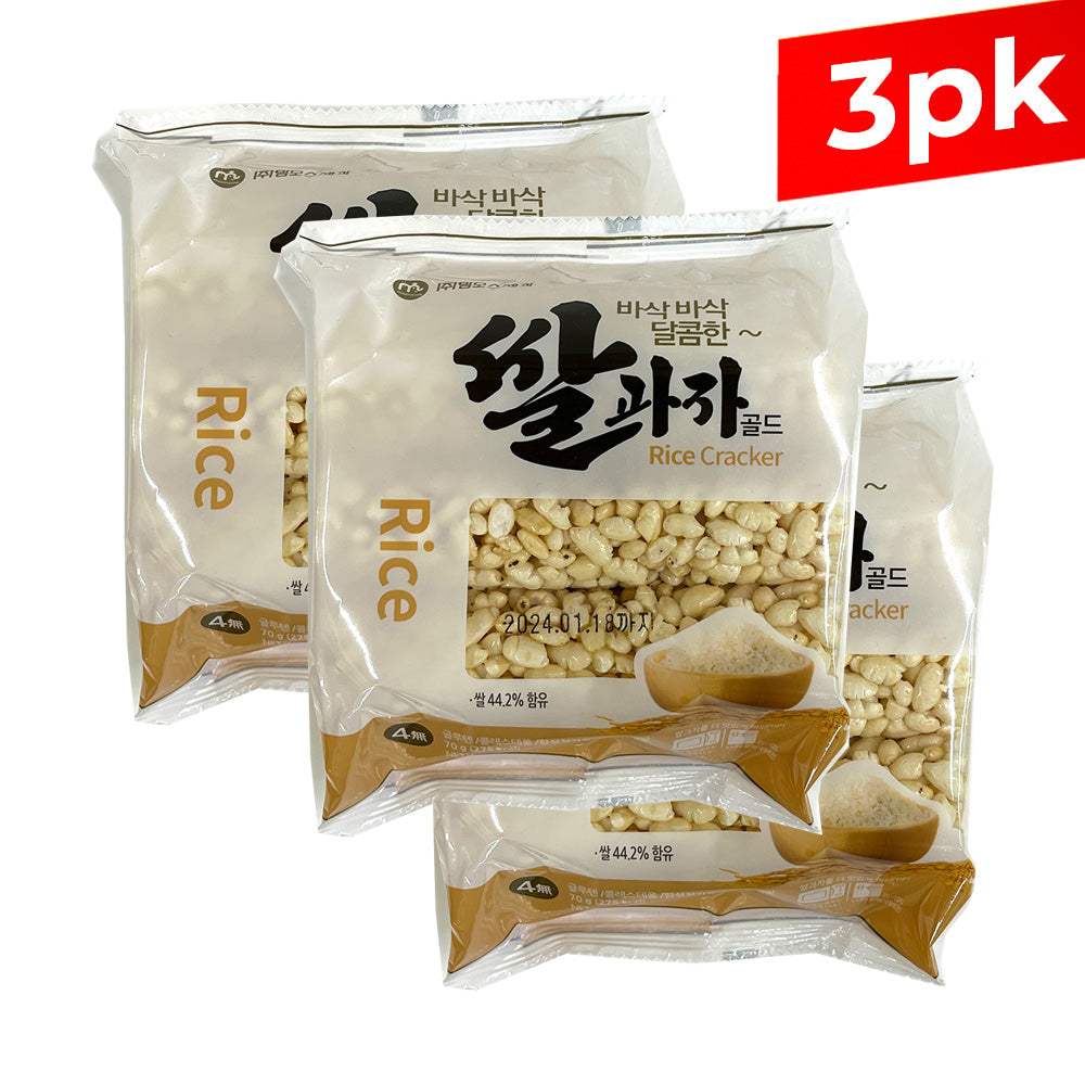 [Mommos] Rice Cracker / 맘모스 바삭 바삭 달콤한 쌀 과자 골드 (70g x3)
