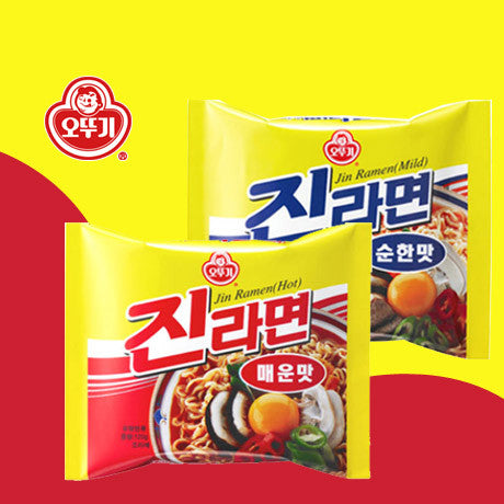 Ottogi Jin Ramen SPICY 4.23oz x 4, 오뚜기 진라면 매운맛 멀티 120g x 4