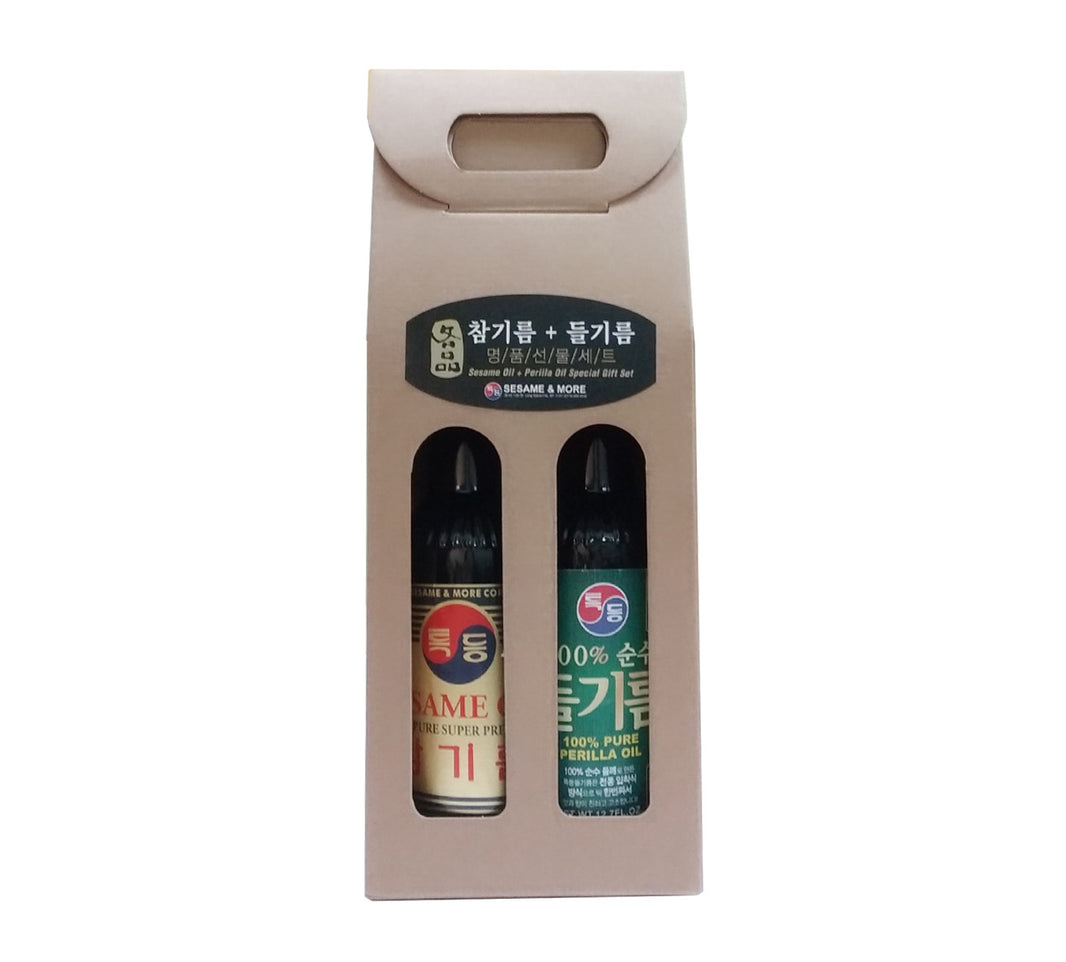 [특등] Sesame Oil + Perilla Oil Gift Set / 특등 참기름 + 들기름 선물세트  (12.7oz x 2ea)