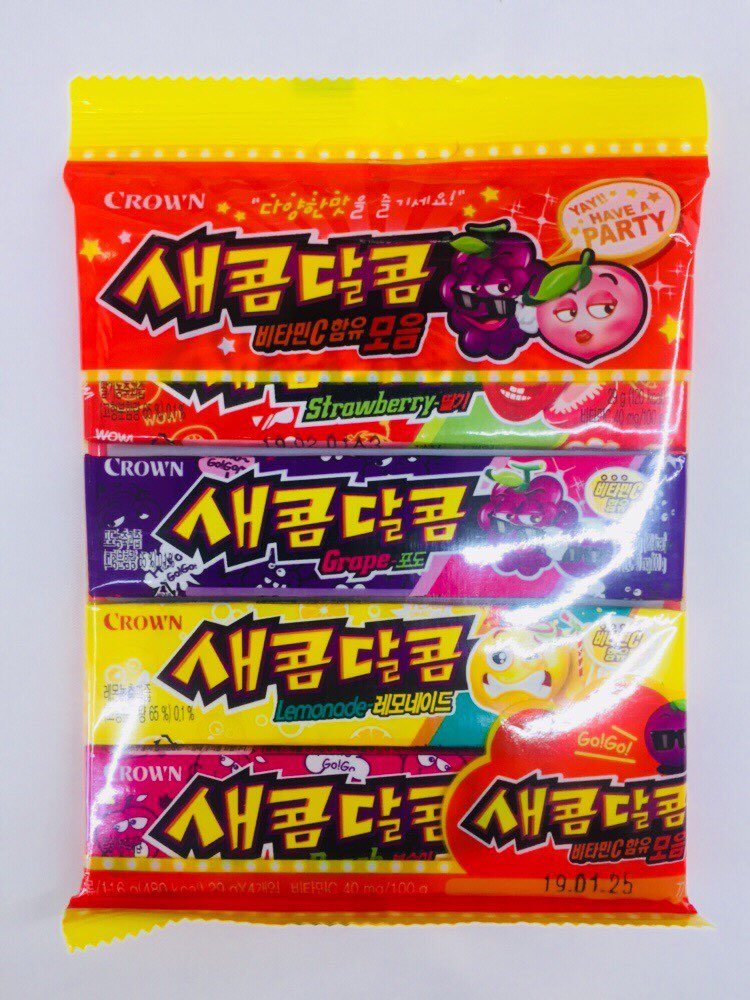 [CROWN] SAECOM DALCOM SOUR CARAMEL / 크라운 새콤달콤 4가지맛